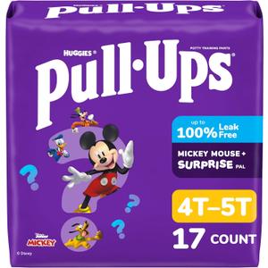 Pull-Ups Boys' Potty Training Pants, Size 4T-5T Training Underwear (38-50 lbs), 17 Count