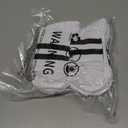 AugRing Women's Striped Cotton Crew Socks Cozy Casual Athletic Quarter Socks for Running & Gym Size 5-11 (White)