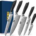 HOSHANHO 5 Pieces Knife Set, Professional Powder Steel Chef Knife Set, Ultra Sharp Japanese Kitchen Knives Set with Ergonomic Pakkawood Handle