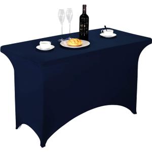 LZY Spandex Fitted Stretch Table Cover for 4ft or 6ft or 8ft Folding Table, Rectangular Cocktail Tablecloth, Perfect for Party or Banquet