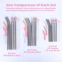 Jetstop Stainless Steel Straws with covers fit Stanley 14oz & 20oz tumbler, Reusable 8.6 Inch Straw with Silicone Tips & Cover Caps, Compatible with Stanley Quencher H2.0 (6 Pack: 3 Bent + 3 Straight)