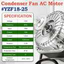 YZF18-25 Fan AC Motor 120V 18/70W 1550RPM, Condenser Radiator Ventilation Refrigerator Fan Motor Replacement, Motor for Refrigerator Condenser Components