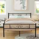 Weehom Metal Full Size Platform Bed Frame with Headboard and Footboard Under Storage 12.7 Inch Steel Slat Size Mattress Foundation Black