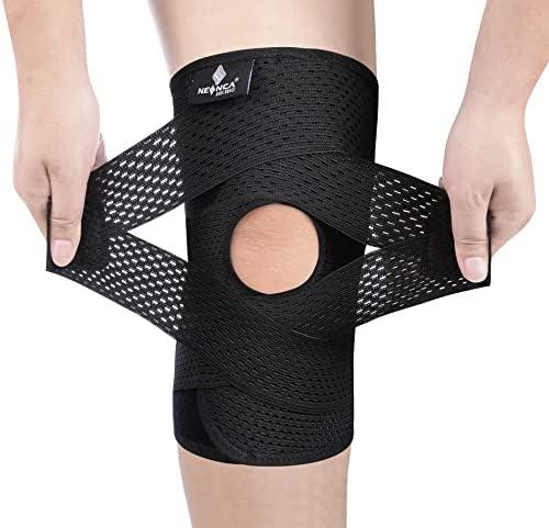 NEENCA Knee Brace for Knee Pain, Compression Knee Support with Air Mesh Fabric, Adjustable Knee Wrap with Side Stabilizers, Ultra-Soft Bandage for Sports, Running, Meniscus Tear, ACL, Arthritis Relief M