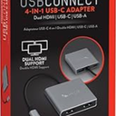 HELIX 4-in-1 USB-C Adapter with Dual HDMI, USB-C, and USB-A 3.0