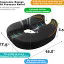 Donut Pillow Coccyx Seat Cushion for Prostate, Sciatica, Pelvic Floor, Pressure Sores, Pregnancy, Perineal Surgery, Postpartum Recovery Pain Pressure Relief Memory Foam Chair Pad