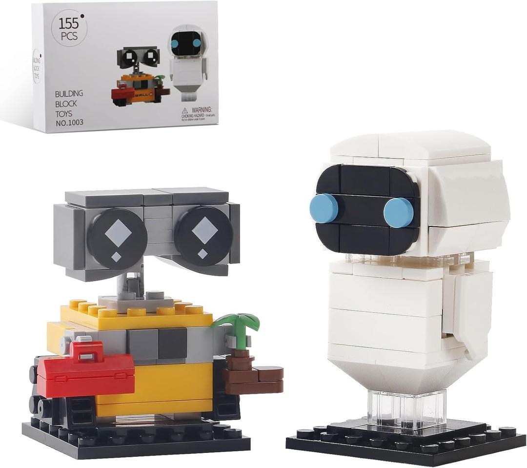 Wall-e and Eve Robots Building Blocks Set Compatible with Major Brands Size, Unique Mini figures Robots Model Toy,Creative Present for Boys, Girls or Adult