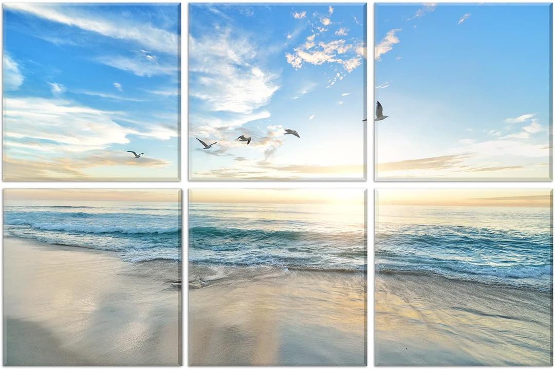 JBER Art Acoustic Panels, 7248 Inches Acoustical Wall Panels, Sound Absorbing Wall Art, Decorative Acoustic Panels, Soundproof Wall Panels for Recording Studio, Home & Living Room(Seabirds)