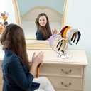 OAOLEER Headband Holder Organizer 2-Tier Gold Metal Headband Display Stand Organizer jewelry Storage Hair Ties Screnchies Accessories Ring Bracelets Bangles Bedroom Decor for Girls Women