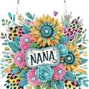 Diamond Art Painting Hanging Pendant, NANA DIY Sunflower 5D Special Shape Crystal Diamond Art Partial Mosaic Making Craft Wreath Ornaments, Large size Home Wall Decor Window Decoration Handmade Gift