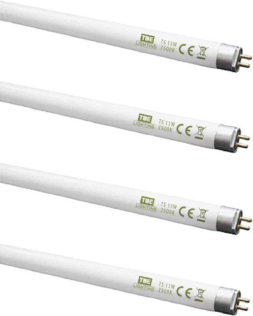 13w / 21 inch Soft White 3500K Tubes - F13T5/D Fluorescent Tube Lamps 21''- CFL Bulbs - G5 2-Pin Base Fittings - T5 High Efficiency Lamps (4-Pack)