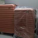 Amazon Basics 2-Piece Set (21", 30"), Hardshell Suitcases With Wheels, Expandable For Up to 25% More Space, With Scratch-Resistant Surface, Four Multi-directional Wheels, Rose Gold