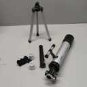 Telescope for Kids 50mm 100x Magnification Beginner Silver Telescopio with Tripod, 2 Eyepieces, Finder Scope Set, STEM Educational Astronomy Chritstmas Gift for Boys & Girls Ages 6-12