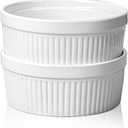 Delling Large Ramekins 32 Oz Oven Safe/Soup Bowls, 1 Quart Serving Bowls Ceramic Round for Baking, Salad, Pasta, Creme Brulee, Souffle Dish, Pot Pie