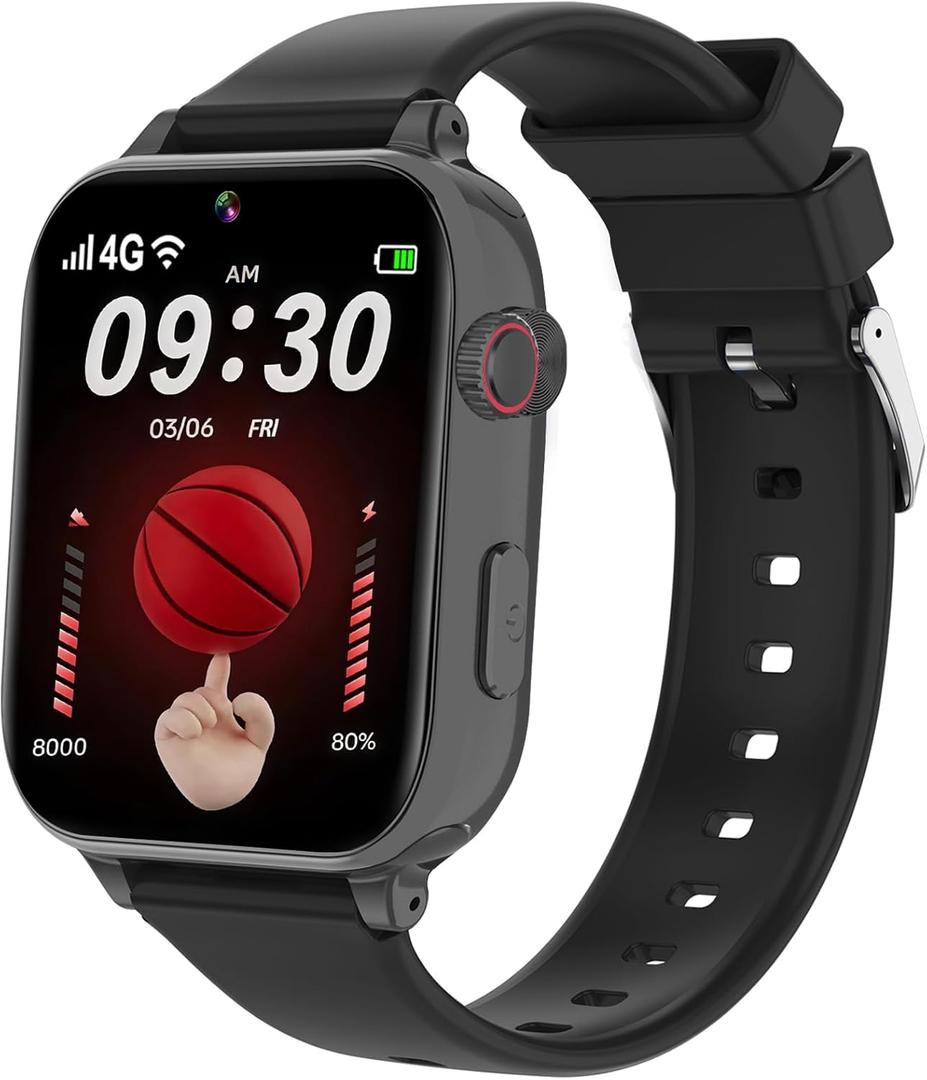 Kids Smart Watch Toys for Boys Girls  Children Watch for Kids 4-12 Years Touch Screen Watches with 15 Games Video Camera Music Player Alarm School Mode Education Birthday Gifts (4G Purple) (Black)