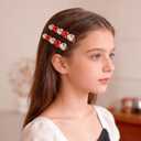 2Pcs Valentines Heart Hair Clips Rhinestone Heart Hair Barrettes Red White Hearts Hair Pins Cute Hair Accessories for Women Girls Valentines Day Party Supplies