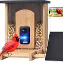 Smart Bird Feeder Camera, AI Bird Recognition, Solar 2K HD, 2.4GHz WiFi | AI bird recognition for 16000+ species, motion alerts,night vision,easy refill,bamboo build,stable 2.4GHz WiFi smart feeder