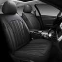 Car Seat Cover, Seat Covers for Cars, Luxury Faux Leather Waterproof Seat Covers, Car Seat Protector Accessories Universal Fit Most Vehicles Black Front Pair2