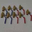 LD- 3/4" PEX Brass Ball Valve, 3/4-in PEX No Lead Brass Shut off Ball Valve with Red & Blue Long Lever Or T Handle,Pex Barb Water Valve with cUPC Certified for Cold and Hot water (10-Pack) (3/4-in L-Lever)