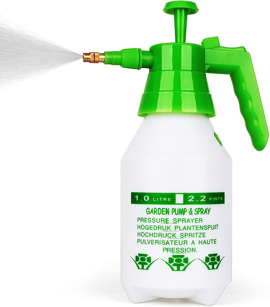 Garden Pump Sprayer,68oz/34oz Hand-held Pressure Sprayer Bottle for Lawn with Safety Value&Adjustable Nozzle, for Watering,Spraying Weeds,Home Cleaning and Car Washing,0.5 Gallon (Green)