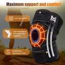 Knee Braces for Knee Pain Relief, Adjustable Knee Brace for Women & Men, Meniscus Tear Support with Dual Side Stabilizers, Knee Compression Sleeve, Wraparound Anti-Pilling Design (Fits 16-20") (Black, M)
