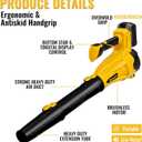 Cordless Leaf Blower Compatible with Dewalt 20V Max Battery 580CFM Electric Leaf Blower Cordless, with Turbo Boost, 6 Speed Modes Brushless Motor, Battery Powered for Lawn Care, Yard (Yellow)