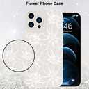 MZELQ for iPhone 12 Pro Max Case, Silicone Floral Flowers Sunflowers Cute Pattern, Camera Protection Soft Slim Phone Cover for Girls Women -White