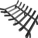 Mr IRONSTONE Fireplace Grate 30 inch Solid Steel Heavy Duty Firewood Log Burning Rack Fire Grates for Outdoor Kindling Tools Pit Indoor Fireplace Log Holder Wrought Iron Wood Stove