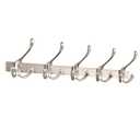 Modern Zinc Alloy Wall Mounted Coat Rack - Multi-Purpose Wall Hook Organizer with 5 Hooks, Rustproof Metal Hooks for Hallway, Bathroom, Bedroom (Silver Nickel, 1 Item-5 Hooks)