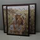 18x24 Frame Set of 3, Dark Brown Wood Grain 18x24 Poster Frame for Gallery Wall Mounting (3 Pack,Walnut)