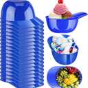 Baderke Baseball Helmet Ice Cream Snack Bowl 8 oz Mini Baseball Cap Bowls Kids Helmet Chip Ice Cream Sundae Plastic Cups for Birthday Party Supplies(Dark Blue,18 Pack)