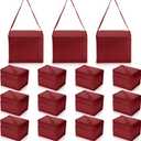 Nuogo 15 Pack Insulated Lunch Bags Bulk, Reusable Cooler Boxes, Leakproof Lunch Boxes Set, Waterproof Thermal Coolers, Insulated Beverage Bag for Women Men Work Picnic Beach(Wine Red)