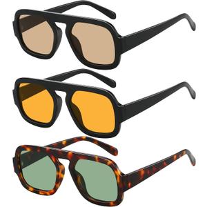 Square Aviator Sunglasses Womens - Trendy Sun Glasses for Women Men UV Protection Lightweight Comfortable Shades