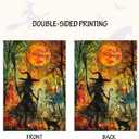 3 x Halloween Witch Garden Flag 12x18 Double Sided Outside Holiday Decorations Vertical Burlap Yard Flags (Vibrant Color)