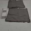 AmHoo Pack of 2 Linen Pillow Covers with Tassels Fringed Decorative Rustic Natural Throw Pillowcase Cushion for Couch Sofa Bedroom 18 x 18-Inch Dark Grey