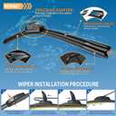 26"/17"/14" Windshield Wipers Compatible with Subaru Forester 2012-2018 Outback Legacy 2015-2019 Front and Rear Wiper Blades for My Car Automotive Replacement (Set of 3)