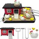 Chicken Zen Garden for Desk, Funny Desktop Zen Sand Garden, Sand Tray Therapy Kit, Chicken Themed Gift Ideas for Friends, Coworkers, Birthday, 4.45 x 3.9 x 1 inches