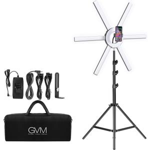 GVM Great Video Maker 600S LED Ring Light, 90W Dimmable Led Video Light Kit with Detachable Light Bars, Photography Lighting Led Video Lighting Kit for Live Broadcast, YouTube, CRI 97+ 3200K-5600K
