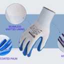 ANDANDA Safety Work Gloves, Seamless Knit Work Glove with Nitrile Rubber Coated on Palm & Fingers for Men & Women, Garden (Large)