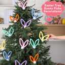 Suncalla 12 Pcs Easter Tree Decoration Large Bunny Ear Picks with White Pom Poms 9.8 Inch Colorful Easter Tree Topper Ornaments Signs Cute Rabbit Ears Picks Ornaments for Spring Party Vase Decor