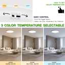 6Pack 12Inch LED Flush Mount Ceiling Light Fixture,24W 2400LM,Dimmable CCT 3000K/4000K/5000K,Round Flat Panel Light for Bedroom,0.7Inch Thin Modern Low Profile Ceiling Lights for Hallway,Porch