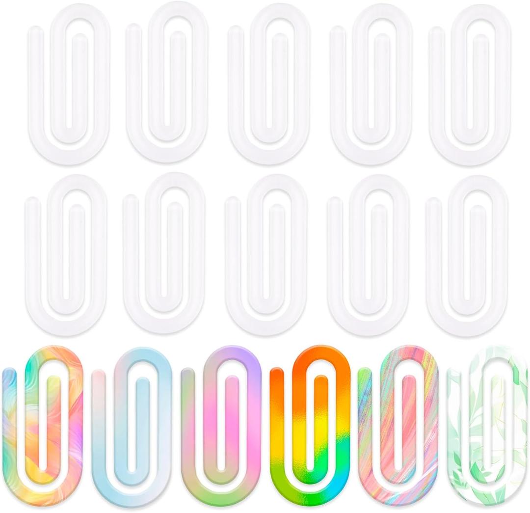 16 Pcs Sublimation Blanks Paper Clips,4 x 2 Inch Jumbo Acrylic Sublimation Paperclips for DIY Thermal Transfer Designs,Gifts,Home,Office,School Crafts Supplies