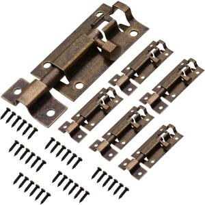 2 Inches Sliding Door Latch,6 Pcs Antique Bronze Latch Lock,Barrel Bolt Latch with Screws,Stainless Steel Barrel Bolt for Door Bedroom Bathroom Window Fence