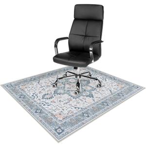 Anidaroel 48"x60" Office Chair Mat for Hardwood Floor, Anti-Slip Computer Chair Mat for Rolling Chair, Taupe Office Floor Mat for Tile Floor, Low Pile Non Curling Under Desk Rug
