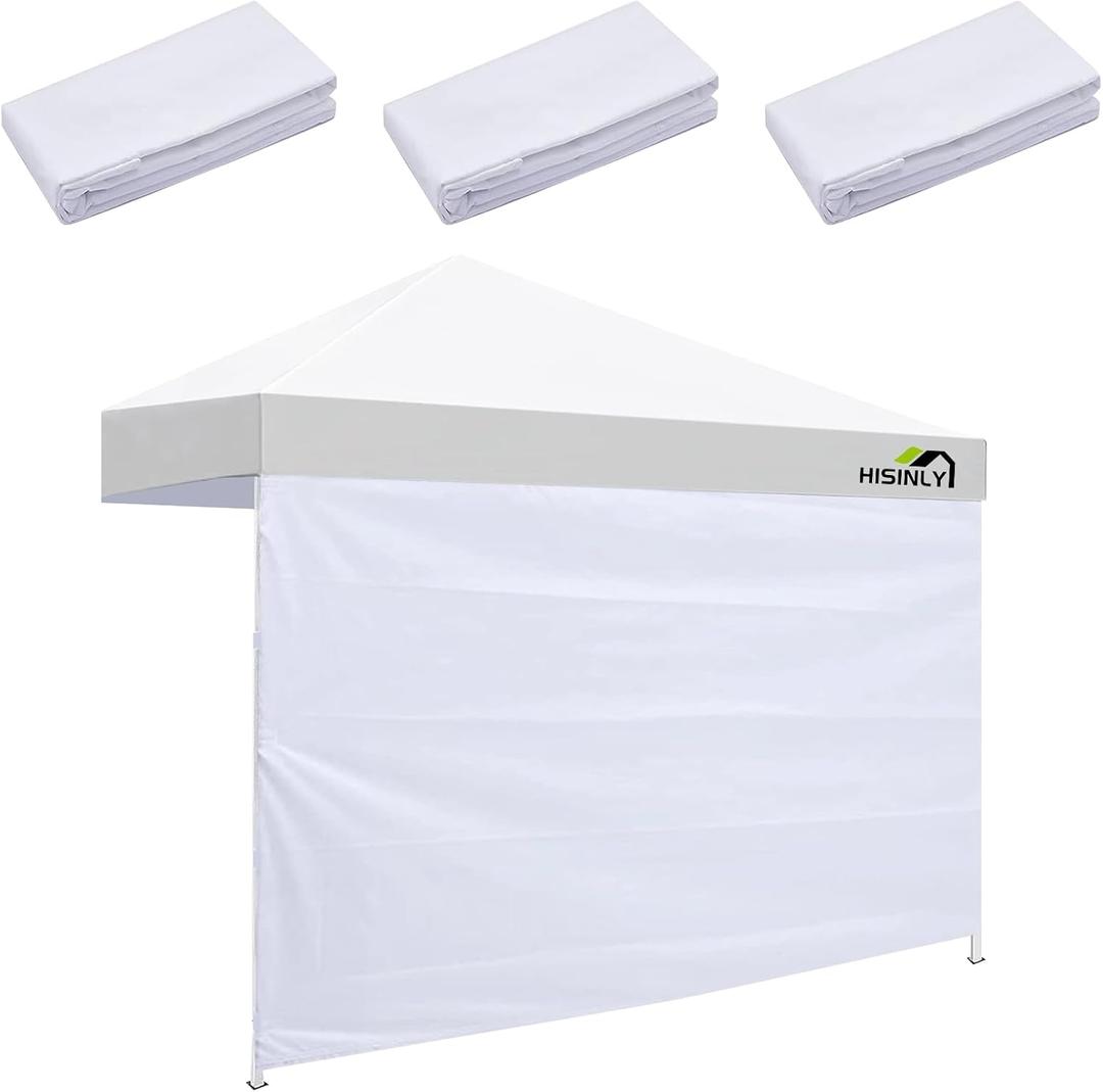 Canopy Sidewalls 10 * 10 ft, 3PCS Sunwalls with 210D Oxford Cloth, UV Protection and Waterproof, Suits Pop-up Tent/Instant Canopy/Commercial Canopy, White (Sidewall Only)