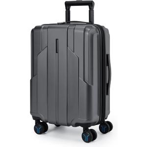BAGSMART Carry On Luggage 22x14x9 Airline Approved, 1OO% PC Hardside Expandable Luggage with TSA Lock, 20 Inch Travel Suitcase with Spinner Wheels, Gray (20-inch carry on)