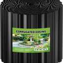 Corrugated Metal Garden Edging,10 "50 Ft Corrugated Landscape Edging Border for Garden,Flower Bed, Lawn (Black)
