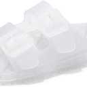 FUNKYMONKEY Women's Comfort Slides Double Buckle Adjustable Plastics Flat Sandals (9)