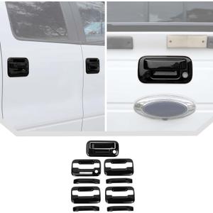 JeCar 5pcs Black Door Handle Cover Trim Kit Fit for 2009-2014 Ford F150 Raptor Exterior Accessories