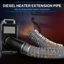 Hon&Guan Diesel Heater Ducting 3" x 8FT, Nylon Flexible Duct Hose, Heavy Duty Hose for Diesel Heater, 3D Printer, Laser Machine, Dryer Vent, RV, Boat Blower, Grey